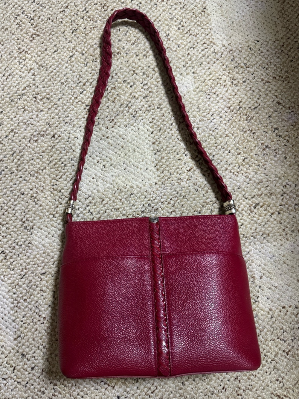 Brighton Beaumont Barbados Square Tiptop Bucket Bag Lipstick Red